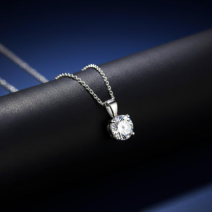 Silver Solitaire Round Pendant