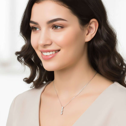 Sterling Silver CZ Aesthetic Cone Shaped Pendant