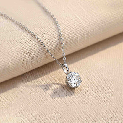 Silver Round CZ Solitaire Pendant