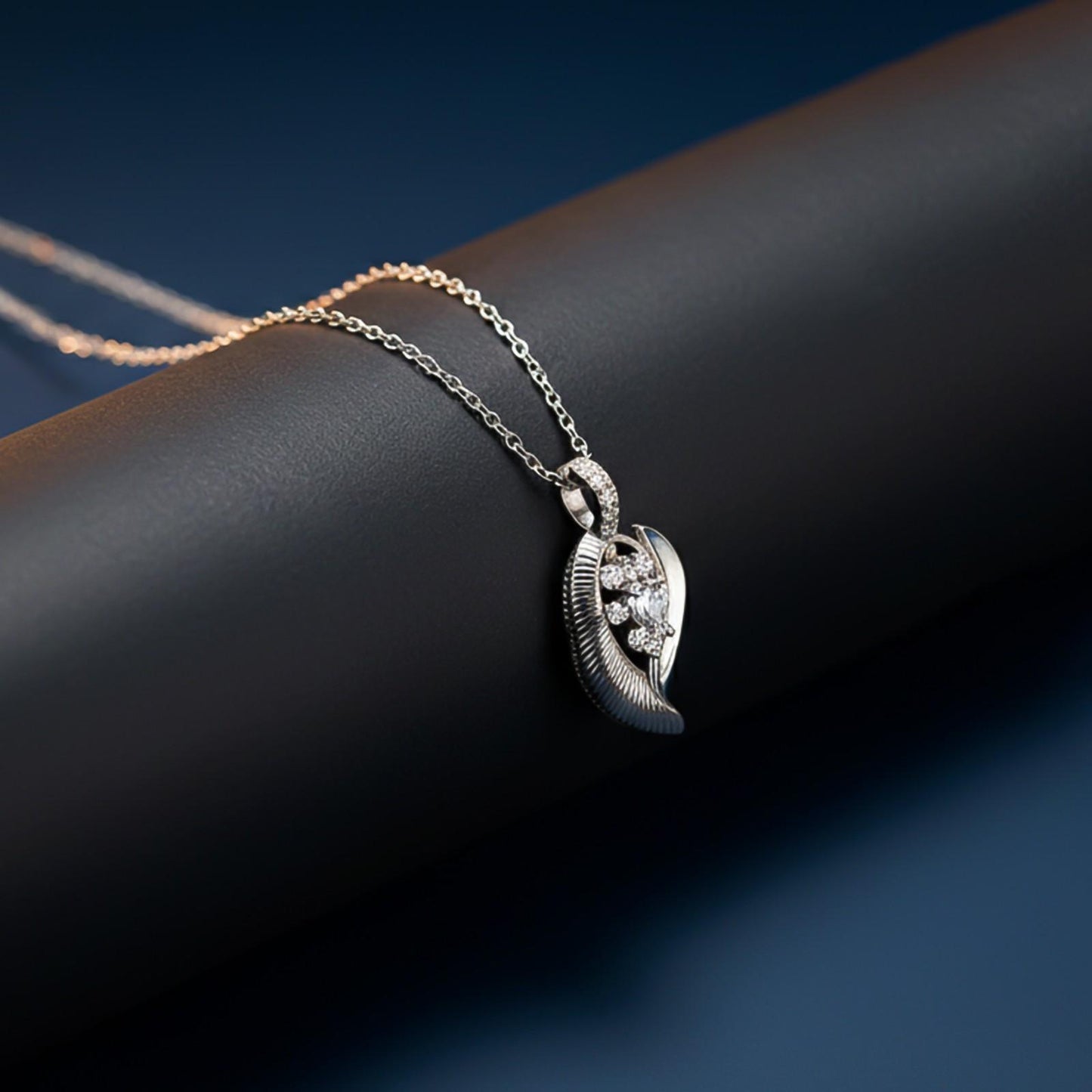 Swiss Stone Leaf Design Pendant