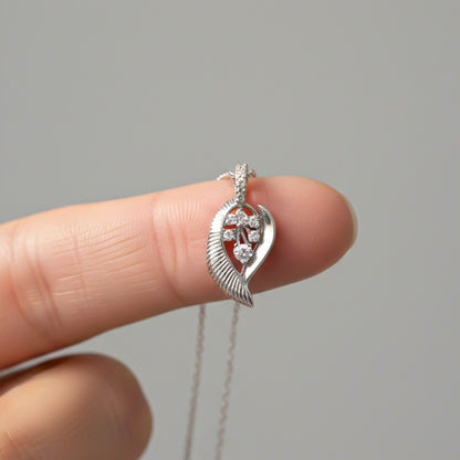 Swiss Stone Leaf Design Pendant