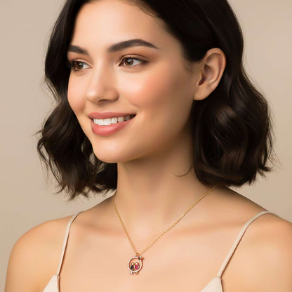 Rose Gold Love Birds Couple Gift Necklace