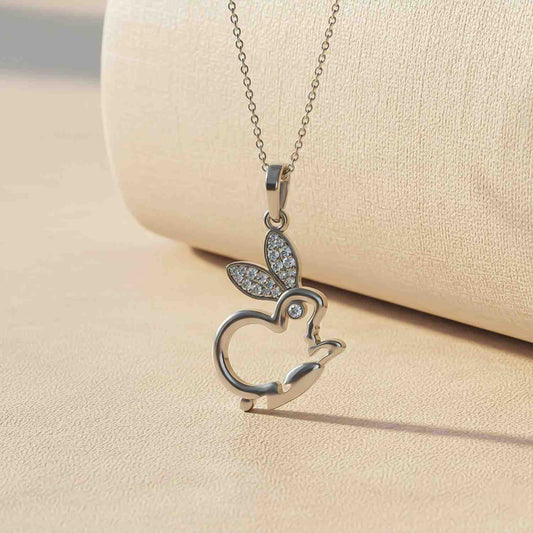 Silver Rabbit Animal Pendant