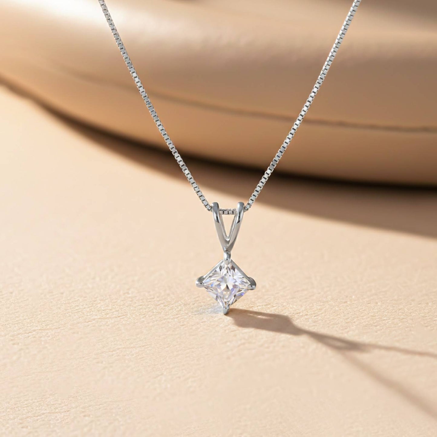 Silver Princess Classic Solitaire Pendant