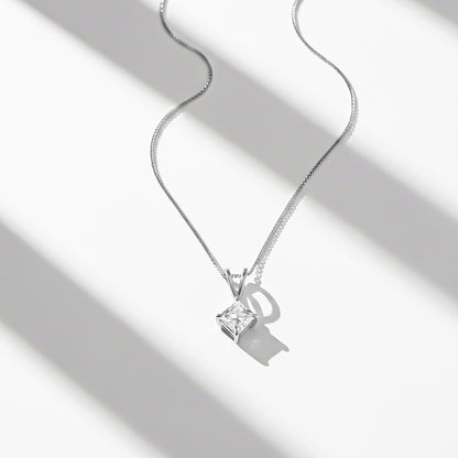 Silver Princess Classic Solitaire Pendant