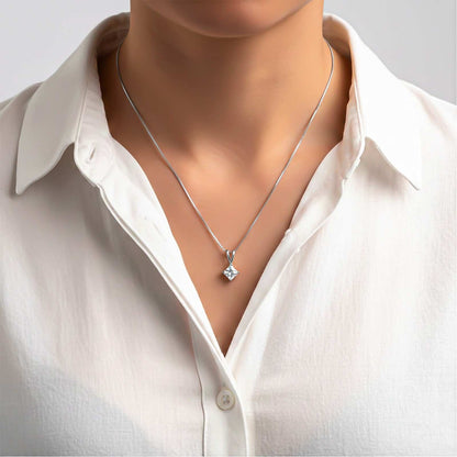 Silver Princess Classic Solitaire Pendant