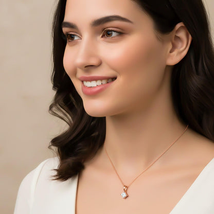 Rose Gold Princess Classic Solitaire Pendant