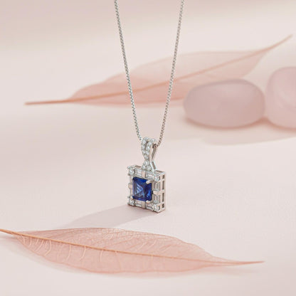 Silver Square Vintage Princess Pendant