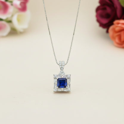 Silver Square Vintage Princess Pendant