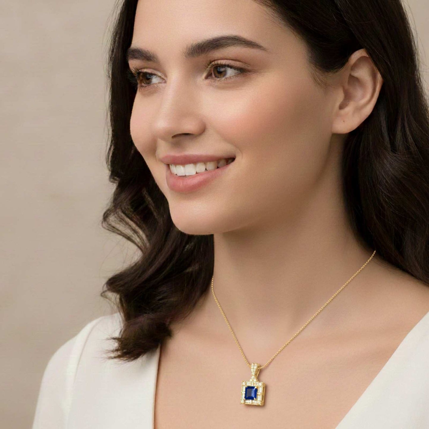 Golden Square Vintage Princess Pendant