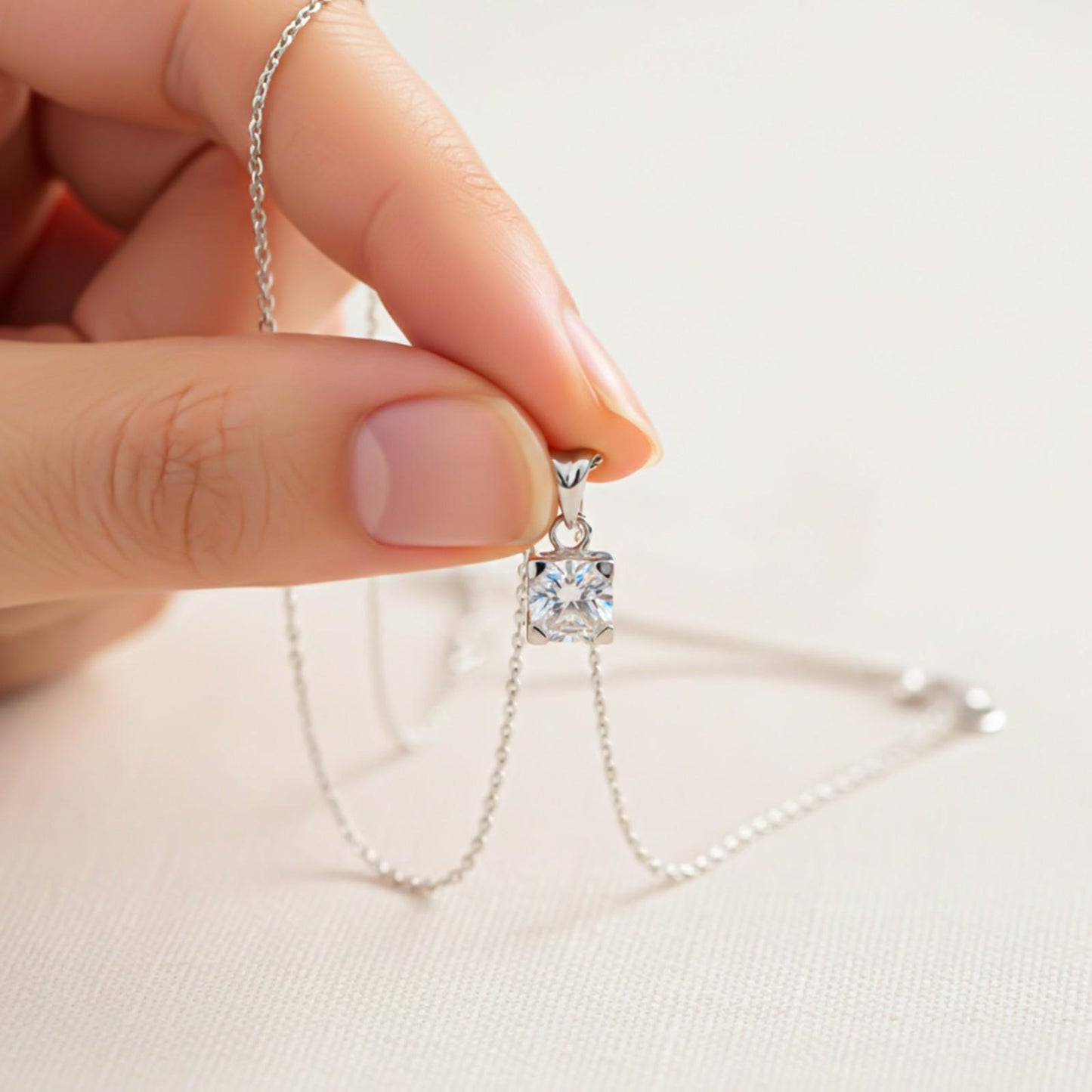 Silver Classy Solitaire Pendant