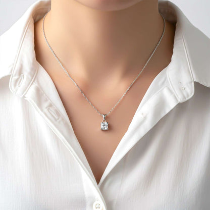 Silver Classy Solitaire Pendant