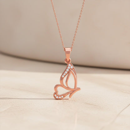 Rose Gold Butterfly Insect Theme Pendant