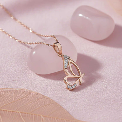 Rose Gold Butterfly Insect Theme Pendant