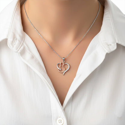 Silver Cat Heart Pendant For Cat Lover's