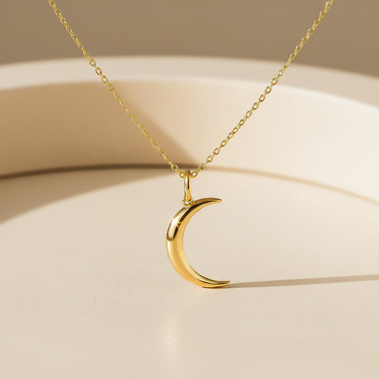 Golden Stunning Moon Pendant