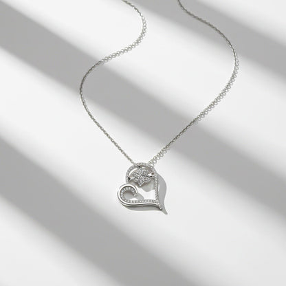 Silver Heart Dog Paw Pendant