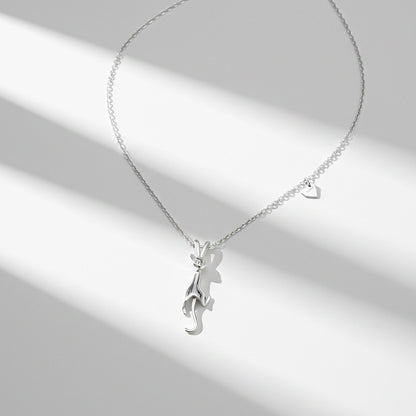 Silver Cute Cat Pendant