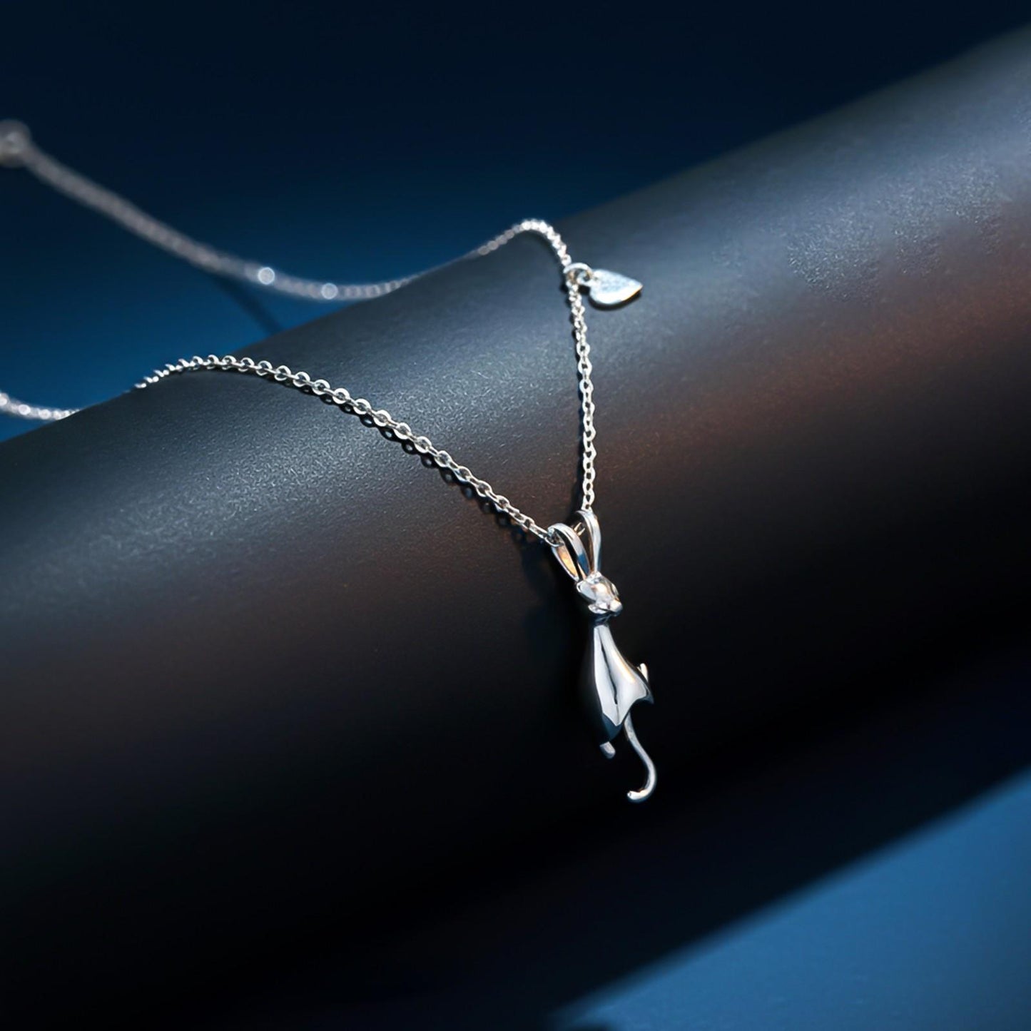 Silver Cute Cat Pendant