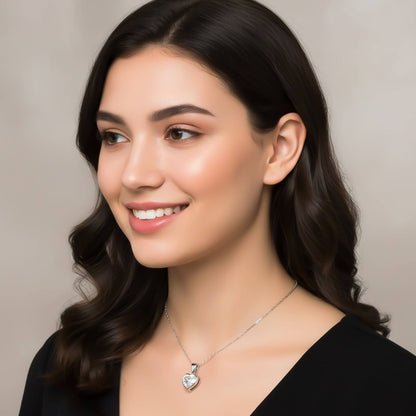 Silver Solitaire Heart Bazel Set Pendant