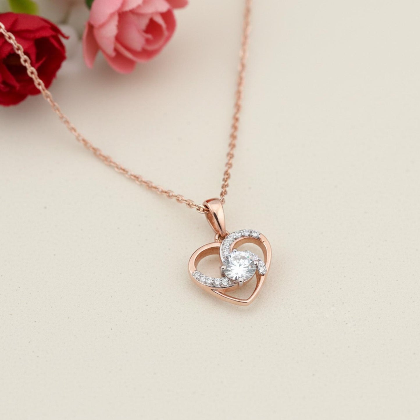 Rose Gold Heart Love Pendant