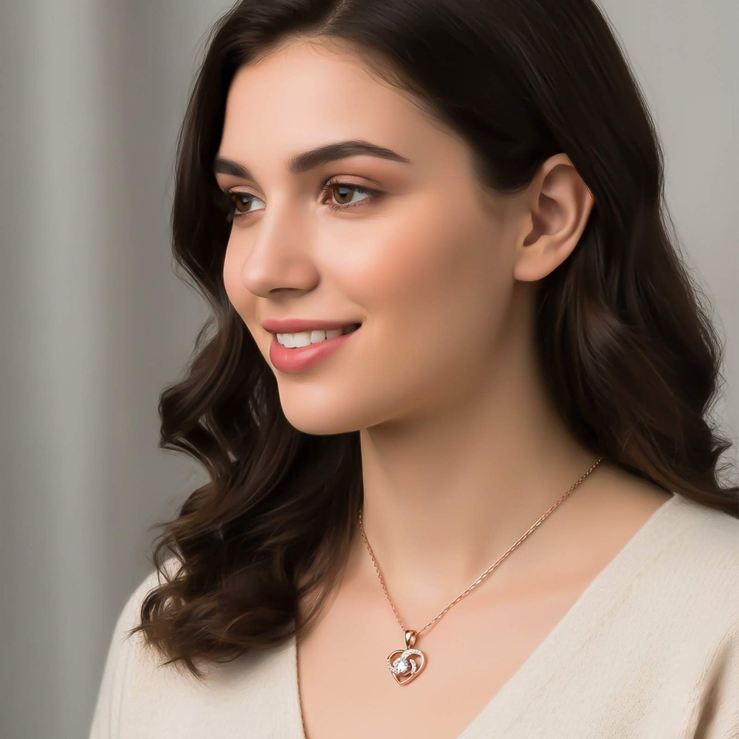 Rose Gold Heart Love Pendant