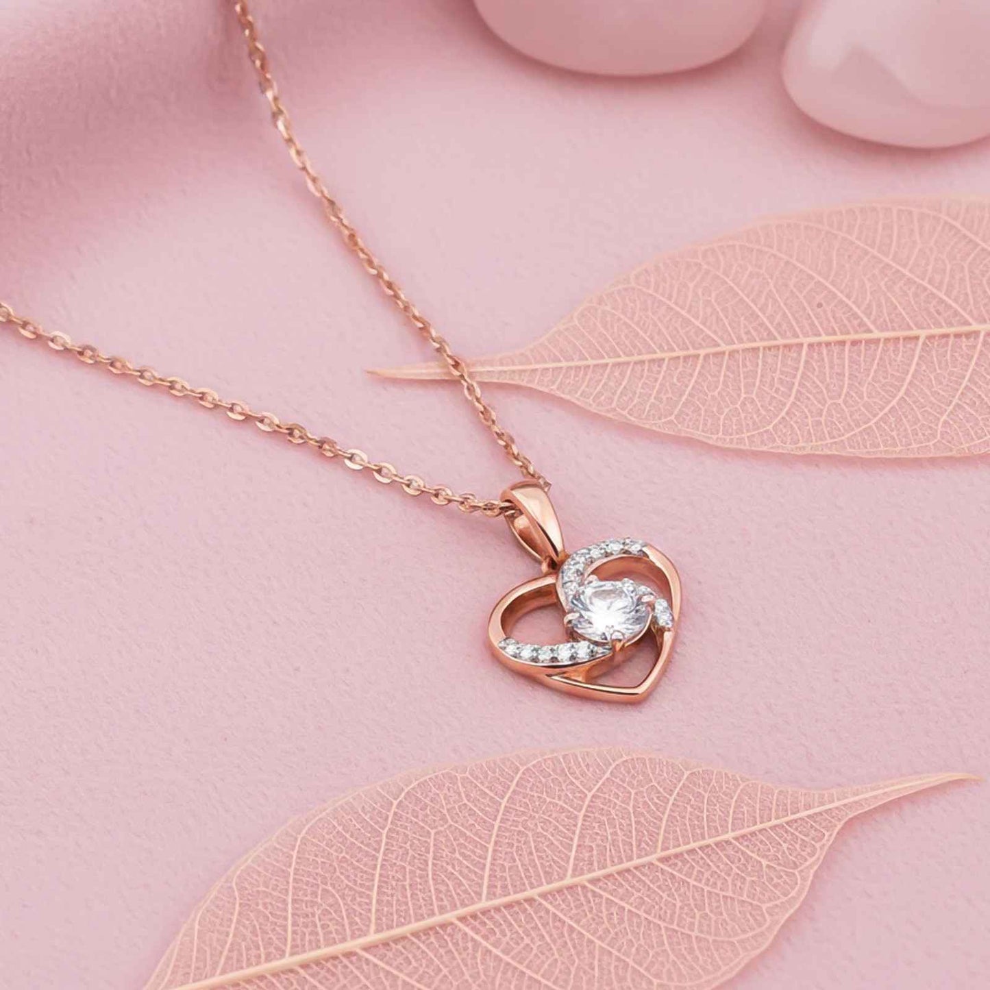Rose Gold Heart Love Pendant