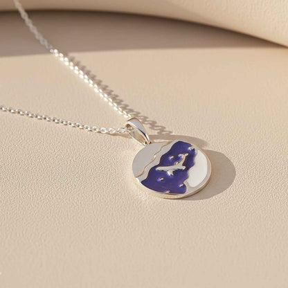 Silver Enamel Dolphin Pendant