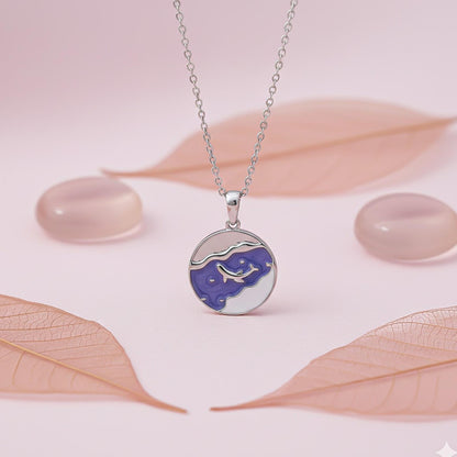 Silver Enamel Dolphin Pendant