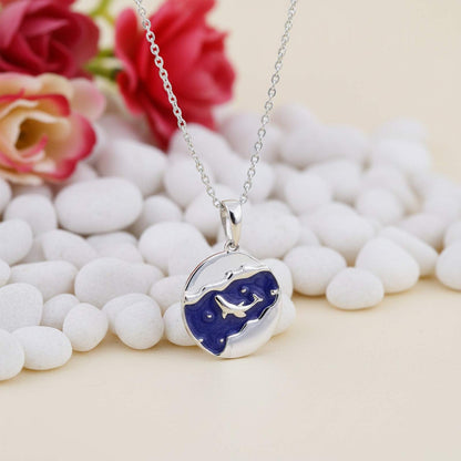 Silver Enamel Dolphin Pendant