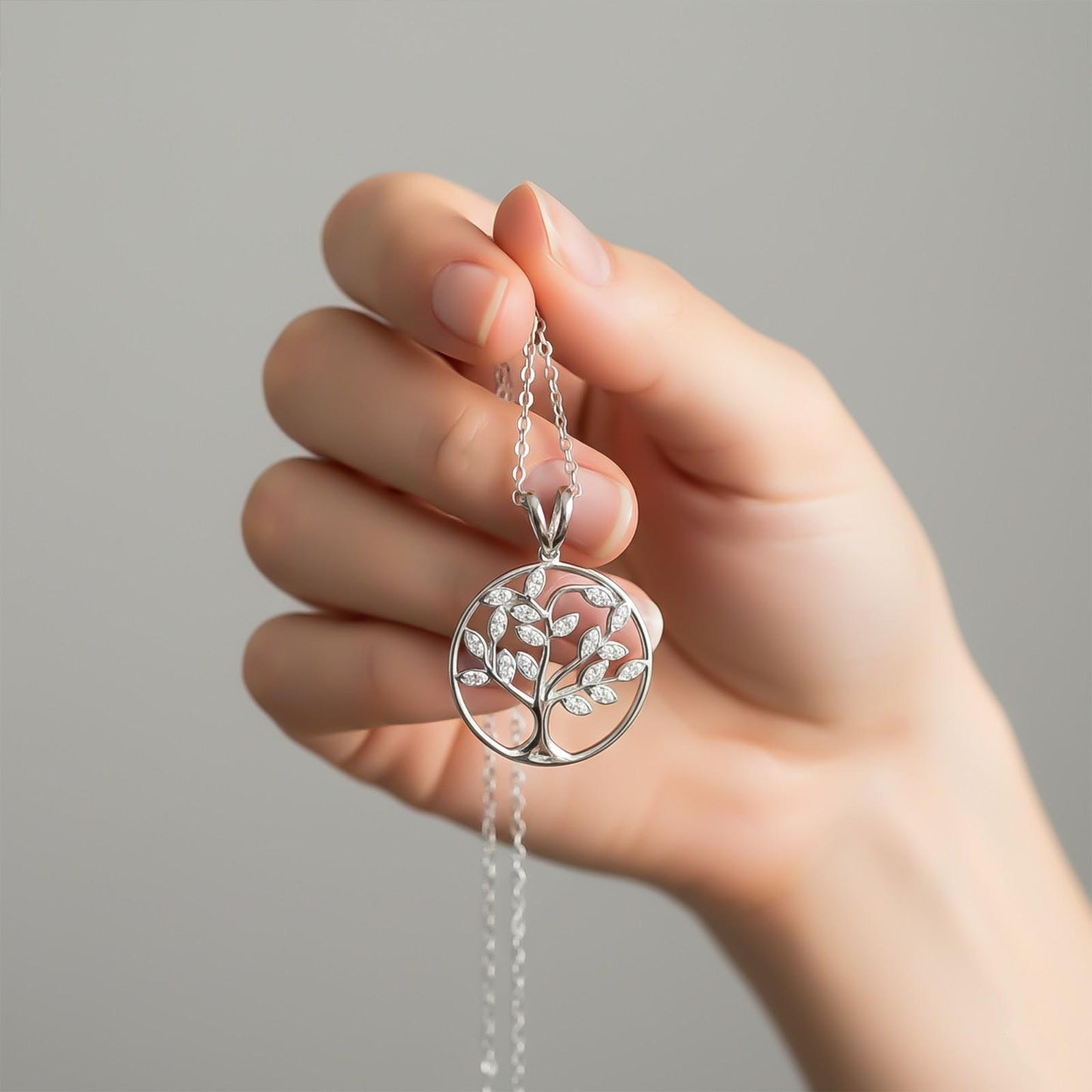 Silver Family Tree Pendant