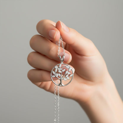 Silver Family Tree Pendant