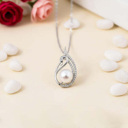 Silver Swan Pendant With Freshwater Pearl