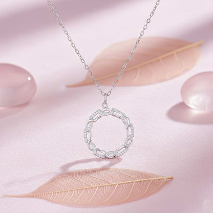 Silver Circle Zircon Studded Pendant