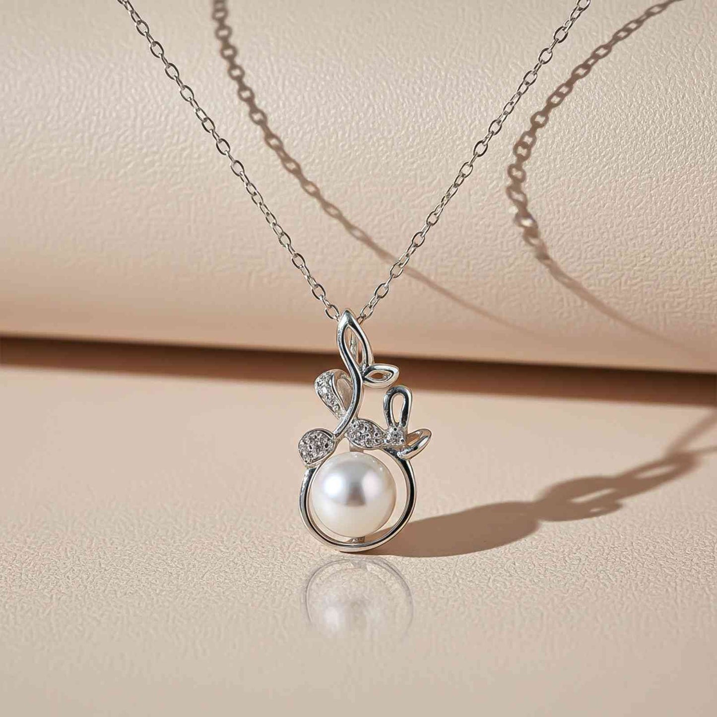 Silver Cultured Freshwater Pearl Floral Pendant