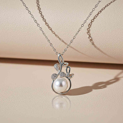 Silver Cultured Freshwater Pearl Floral Pendant