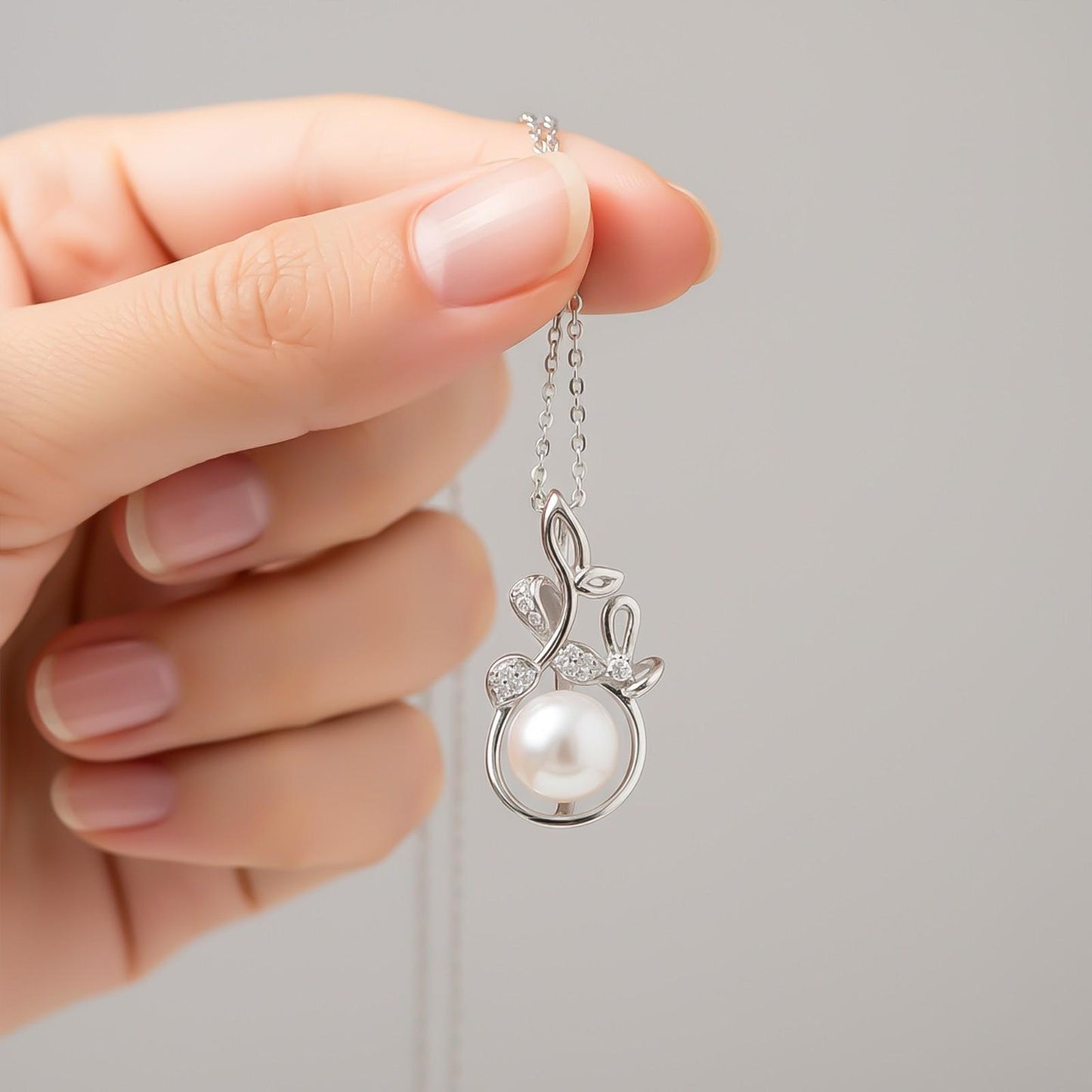 Silver Cultured Freshwater Pearl Floral Pendant