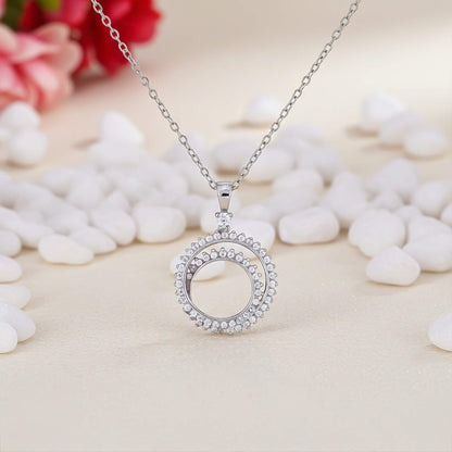 Silver Double Ring Circle Pendant
