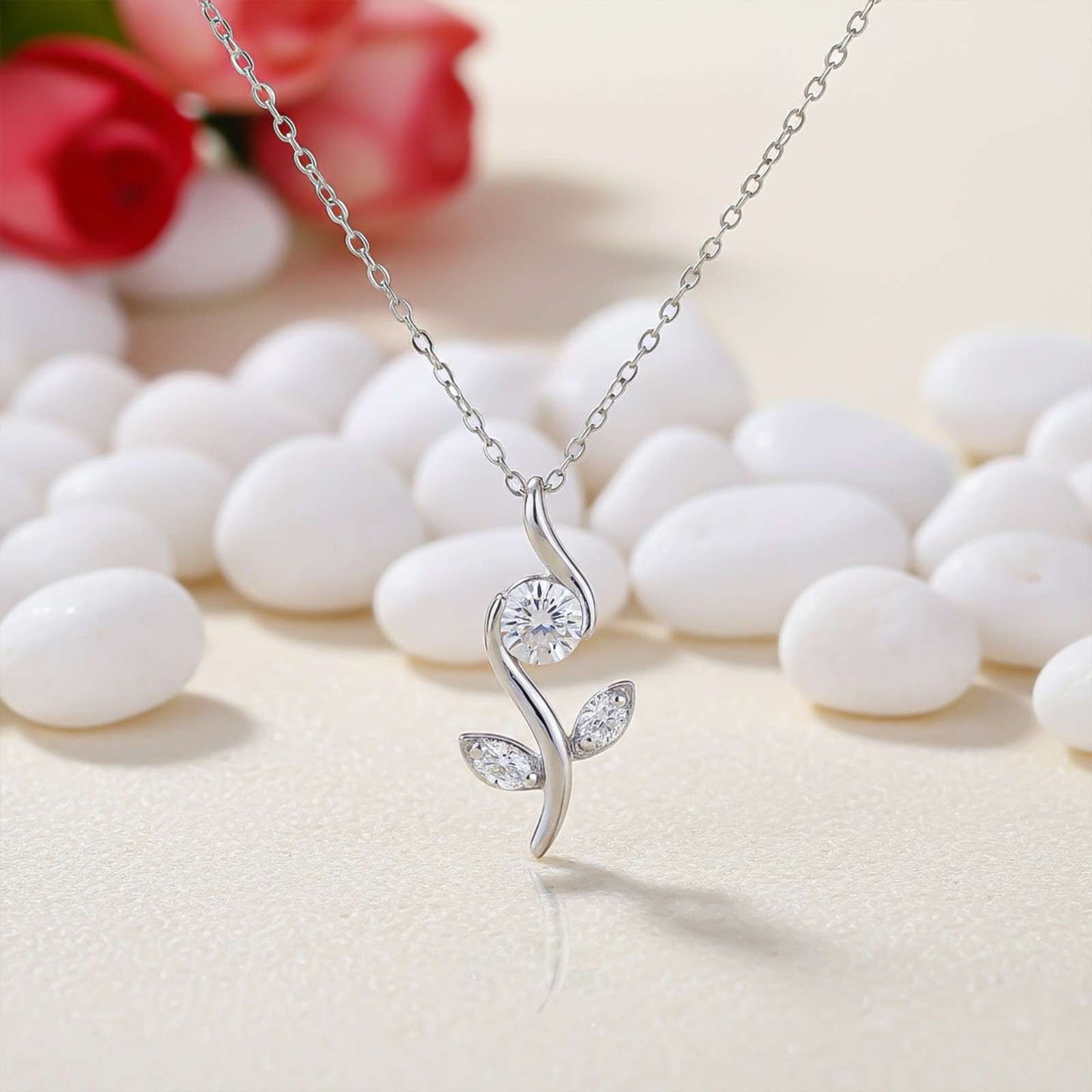 Silver Growing Plant Minimalist Pendant