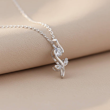 Silver Growing Plant Minimalist Pendant