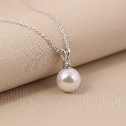 Silver Freshwater Water Moon Pendant