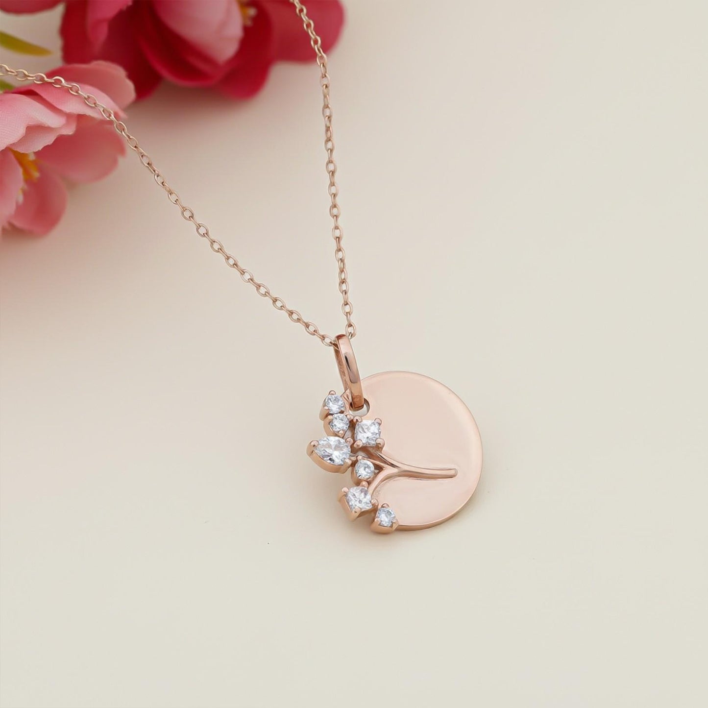 Rose Gold Family Tree Pendant