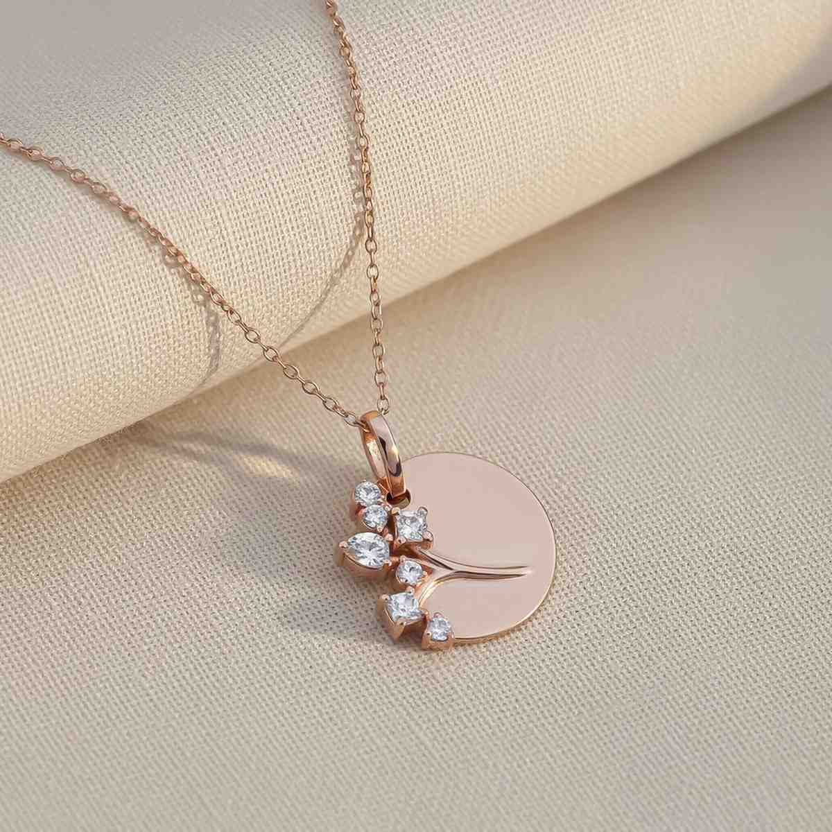 Rose Gold Family Tree Pendant