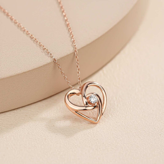 Rose Gold Heart Diamond Pendant