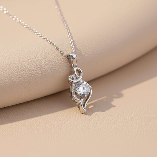 Silver Zircon Falling Drop Pendant