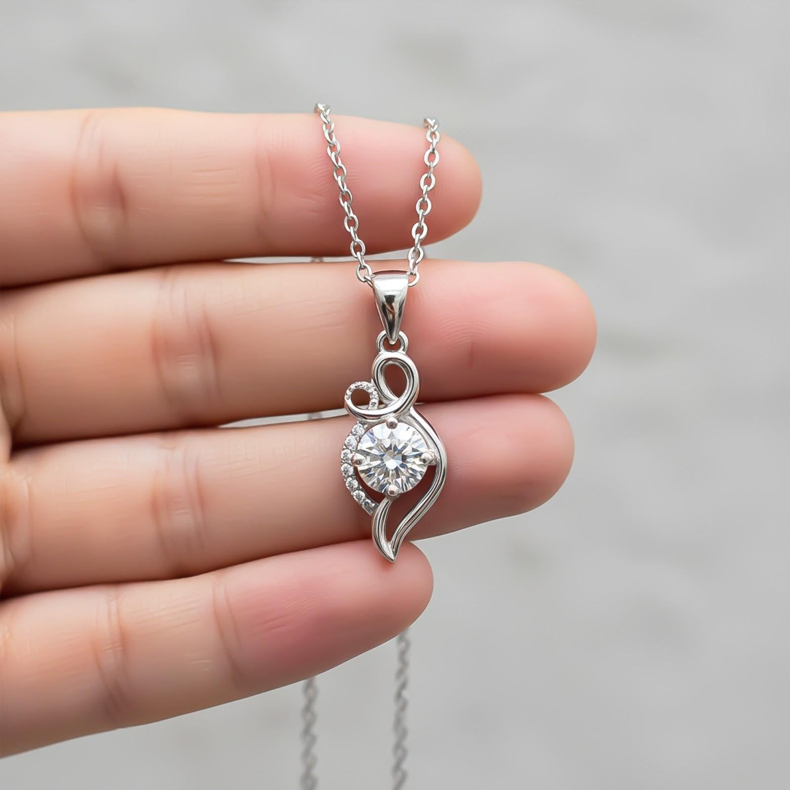 Silver Zircon Falling Drop Pendant