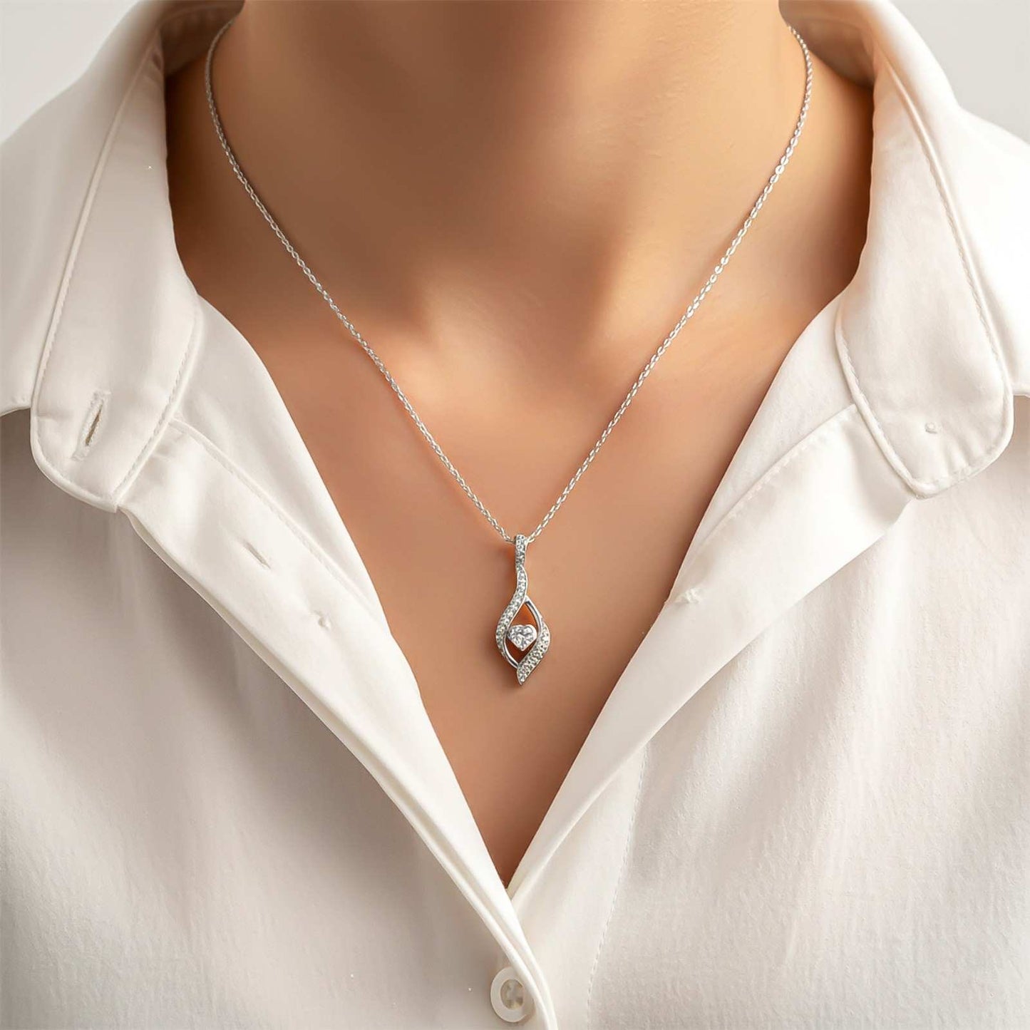 Silver Moonlight Diamond Pendant