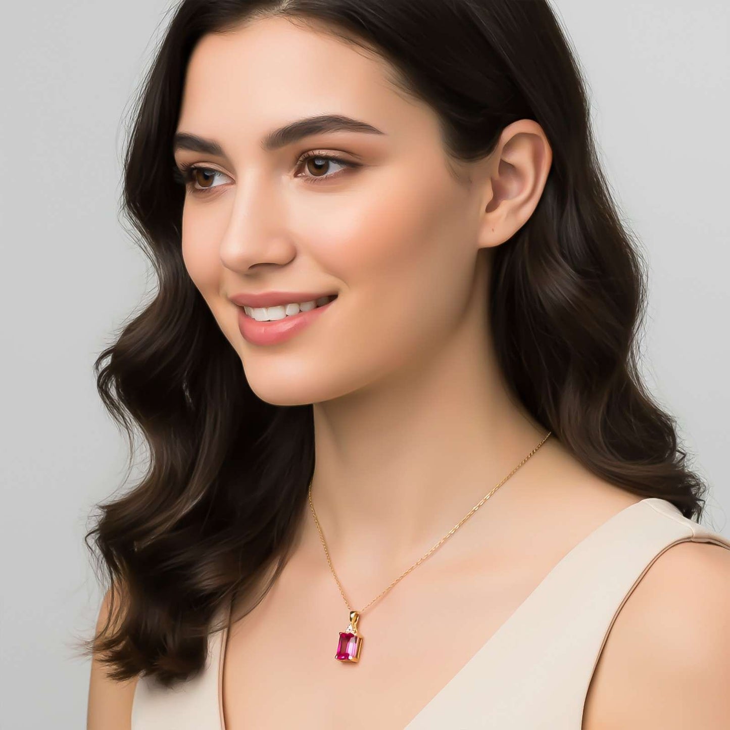 Golden Gracious Ruby Pendant
