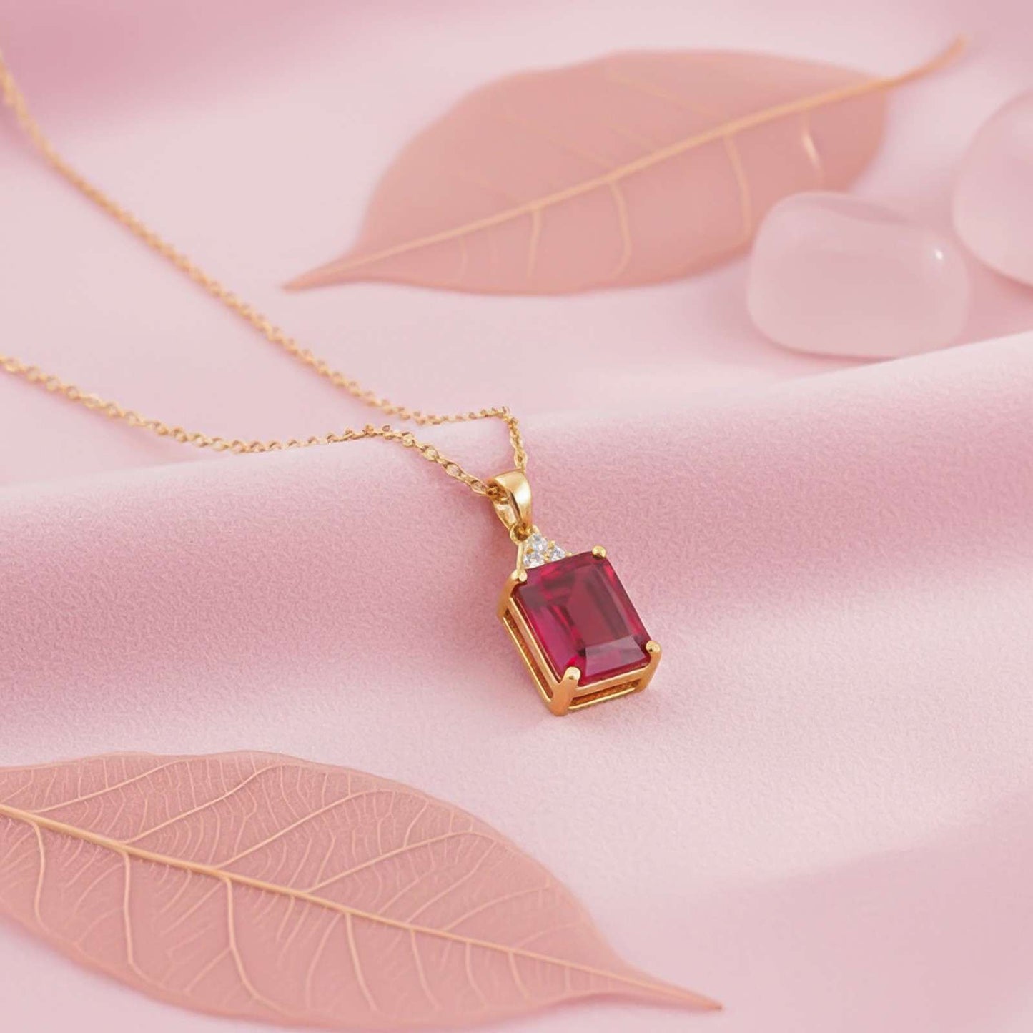 Golden Gracious Ruby Pendant