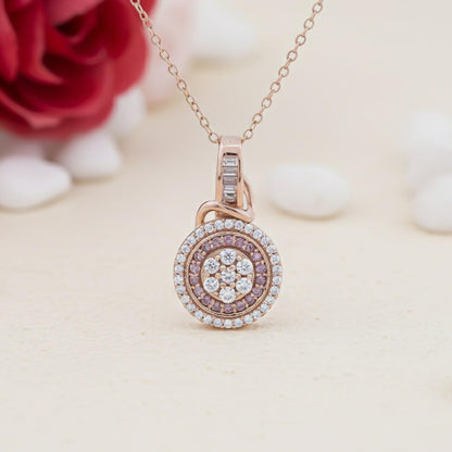 Rose Gold Cluster Pendant Necklace